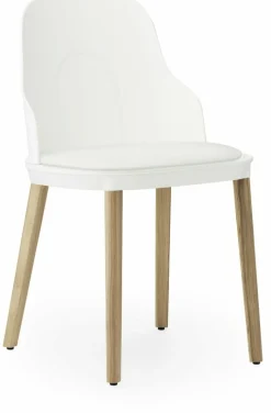 Chaise à l'assise en tissu canvas blanc et au piètement en chêne Allez blanc - Normann Copenhagen