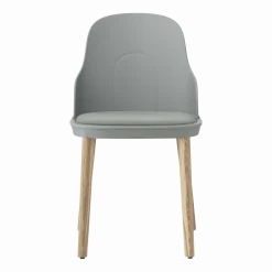 Chaise à l'assise en tissu canvas gris et au piètement en chêne Allez Grey - Normann Copenhagen