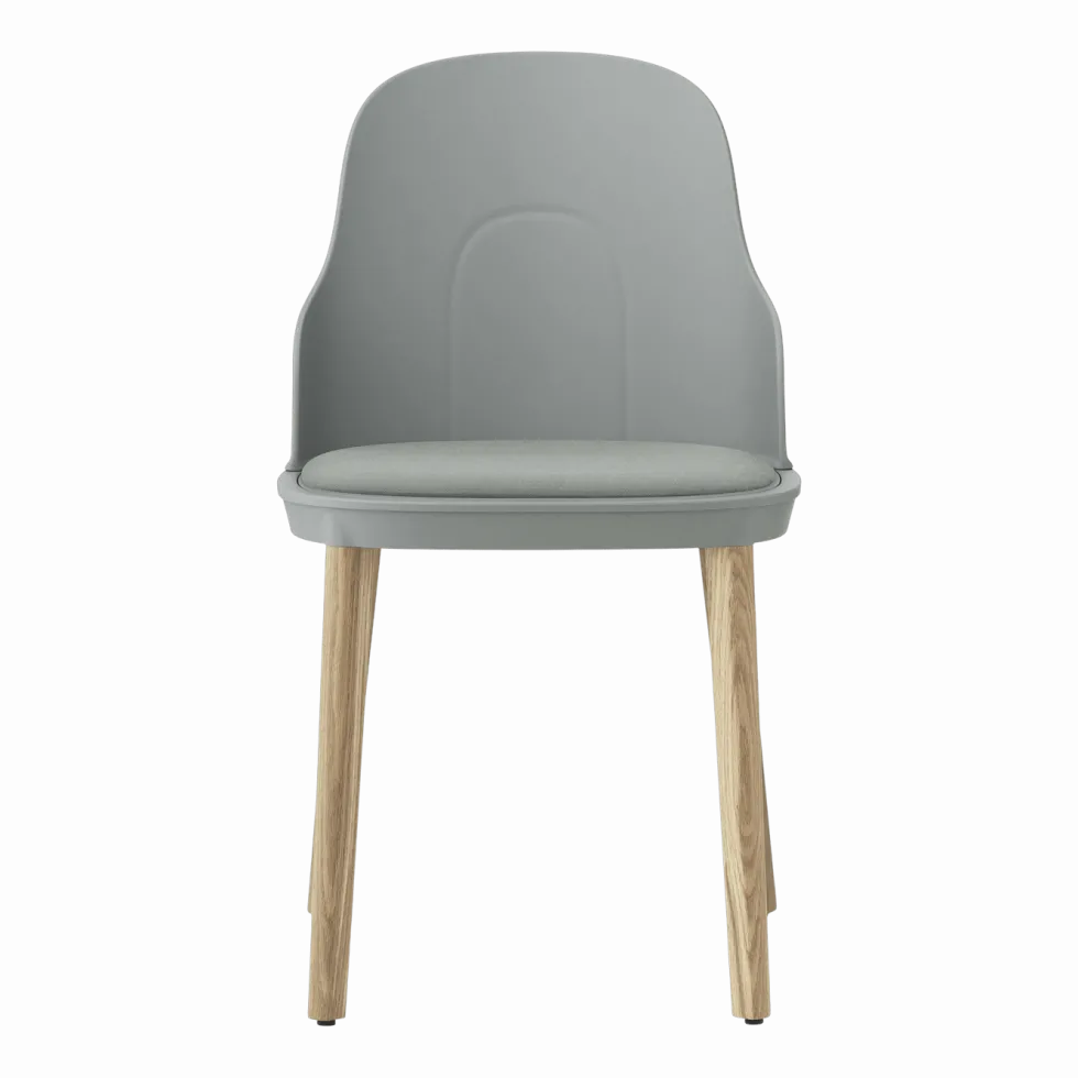 Chaise à l'assise en tissu canvas gris et au piètement en chêne Allez Grey - Normann Copenhagen
