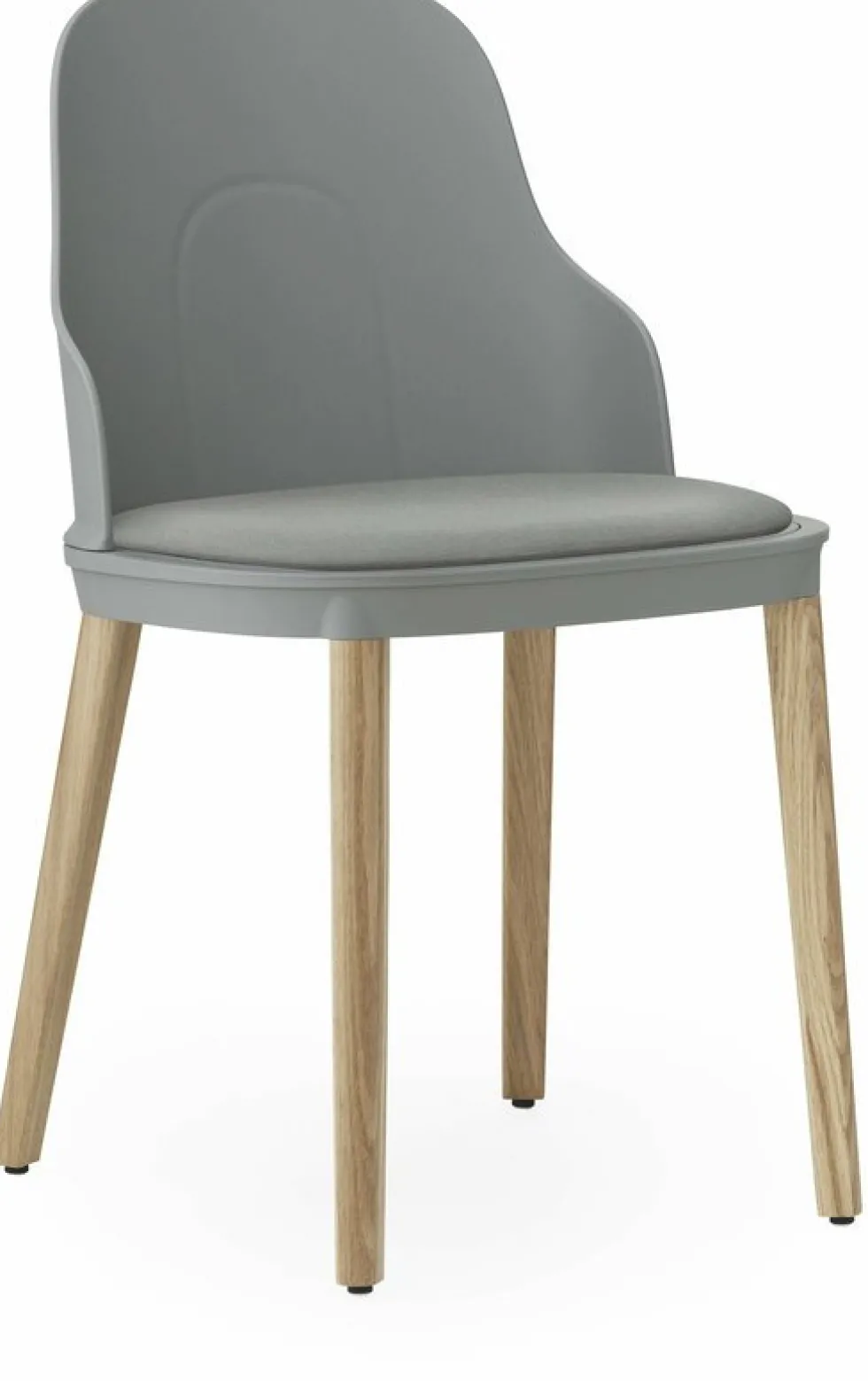Chaise à l'assise en tissu canvas gris et au piètement en chêne Allez Grey - Normann Copenhagen