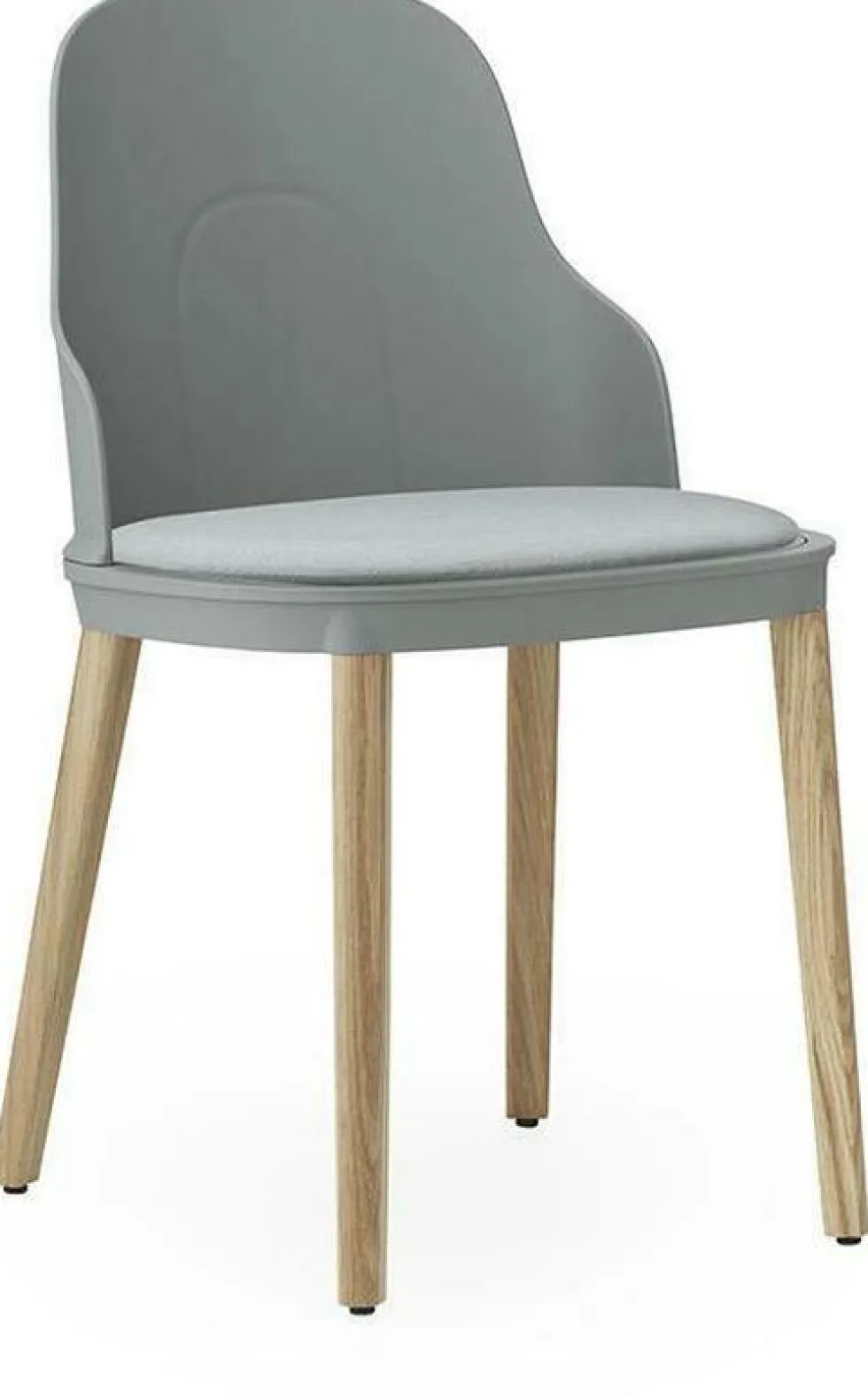 Chaise à l'assise en tissu canvas gris et au piètement en chêne Allez Grey - Normann Copenhagen