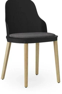 Chaise à l'assise en tissu canvas noir et au piètement en chêne Allez noir - Normann Copenhagen