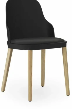 Chaise à l'assise en tissu canvas noir et au piètement en chêne Allez noir - Normann Copenhagen