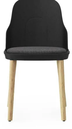 Chaise à l'assise en tissu canvas noir et au piètement en chêne Allez noir - Normann Copenhagen