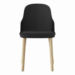 Chaise à l'assise en tissu canvas noir et au piètement en chêne Allez noir - Normann Copenhagen