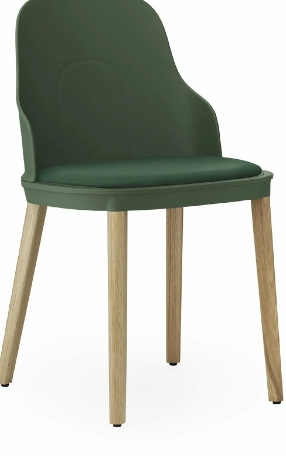 Chaise à l'assise en tissu canvas vert parc et piètement en chêne Allez Park vert - Normann Copenhagen
