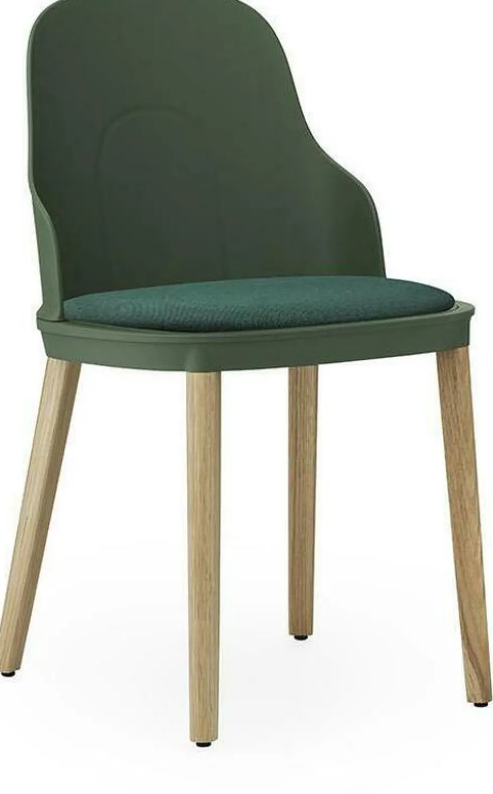 Chaise à l'assise en tissu canvas vert parc et piètement en chêne Allez Park vert - Normann Copenhagen