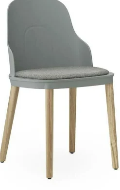Chaise à l'assise en tissu MLF gris et au piètement en chêne Allez Grey - Normann Copenhagen