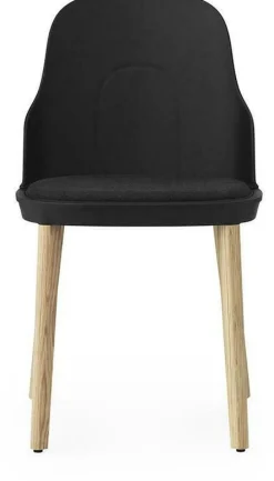 Chaise à l'assise en tissu noir MLF et au piètement en chêne Allez noir - Normann Copenhagen
