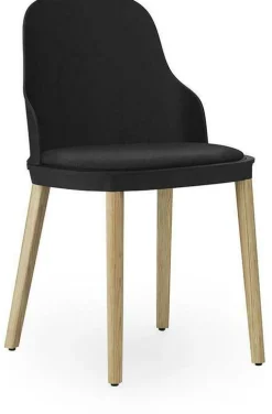 Chaise à l'assise en tissu noir MLF et au piètement en chêne Allez noir - Normann Copenhagen