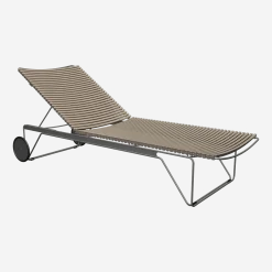Chaise longue ajustable en métal et plastique beige Click - Houe
