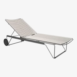 Chaise longue ajustable en métal et plastique blanc Click - Houe