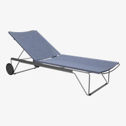 Chaise longue ajustable en métal et plastique bleu pigeon Click - Houe