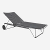 Chaise longue ajustable en métal et plastique gris Click - Houe
