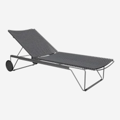 Chaise longue ajustable en métal et plastique gris Click - Houe