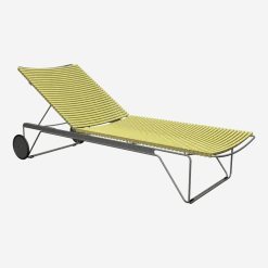 Chaise longue ajustable en métal et plastique jaune Click - Houe
