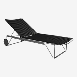 Chaise longue ajustable en métal et plastique noir Click - Houe