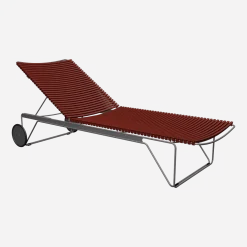 Chaise longue ajustable en métal et plastique rouge Click - Houe