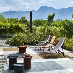 Chaise longue de jardin en acier noir Maraca - Ames