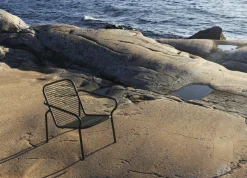 Chaise longue d'extérieur en acier avec accoudoirs gris Vig - Normann Copenhagen