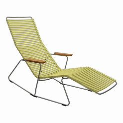 Chaise longue en métal et plastique jaune citron 136,5x66x93cm Click - Houe