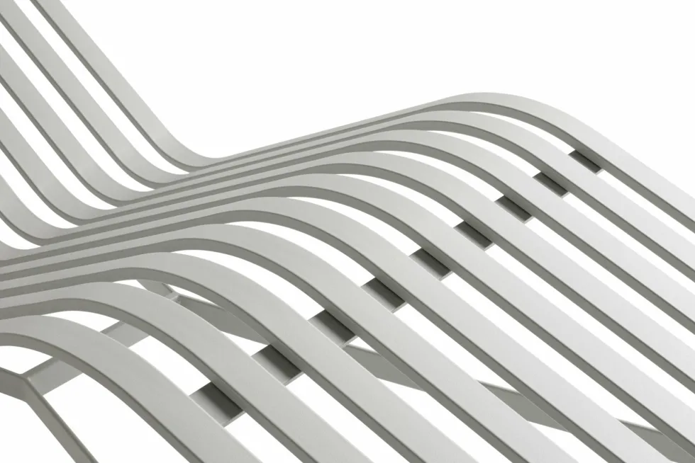 Chaise longue en métal gris Palissade - HAY