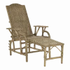 Chaise longue en rotin patiné vieilli Grand-mère - KOK
