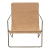 Chaise longue en vinyl marron et acier vert olive 63 x 66 cm Desert - Ferm Living