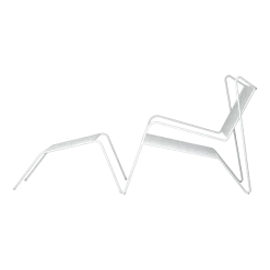 Chaise lounge avec repose pieds en acier blanc Capri Easy - Cools Collection