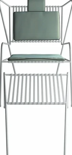 Chaise lounge avec repose pieds en acier blanc et coussins opal Capri Easy - Cools Collection