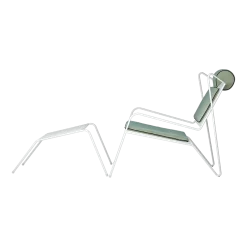 Chaise lounge avec repose pieds en acier blanc et coussins opal Capri Easy - Cools Collection