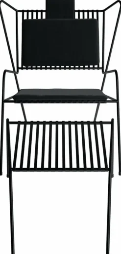 Chaise lounge avec repose pieds en acier et coussins noir Capri Easy - Cools Collection