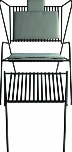 Chaise lounge avec repose pieds en acier noir et coussins opal Capri Easy - Cools Collection