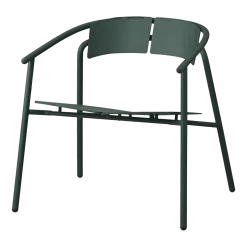 Chaise lounge de jardin avec accoudoirs en acier vert Novo - AYTM