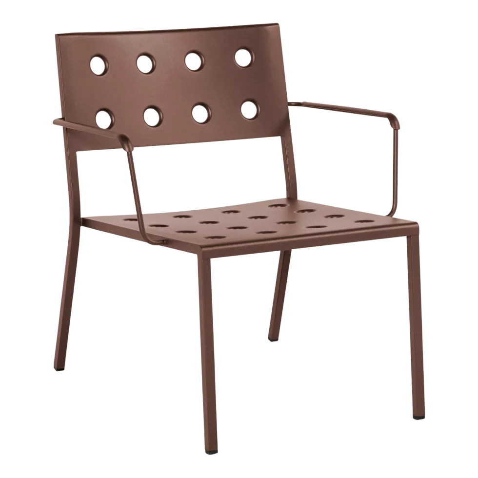 Chaise lounge de jardin avec accourdoirs en acier rouge Balcony - HAY