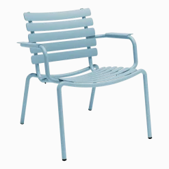 Chaise lounge d'extérieur en aluminium bleu givré 69x71x75cm Alua - Houe