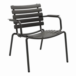 Chaise lounge d'extérieur en aluminium noir 69x71x75cm Alua - Houe