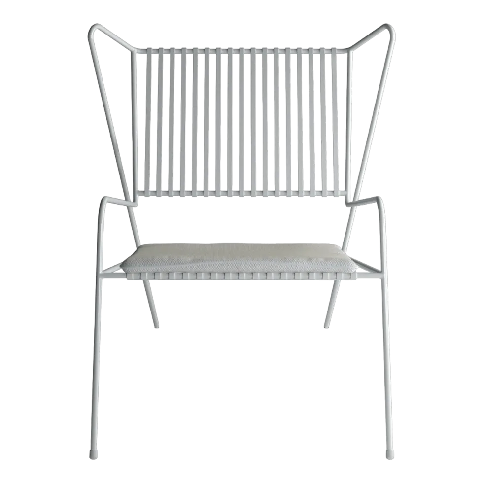 Chaise lounge en acier blanc et coussin d'assise beige Capri Easy - Cools Collection