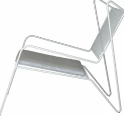 Chaise lounge en acier blanc et coussin d'assise beige Capri Easy - Cools Collection