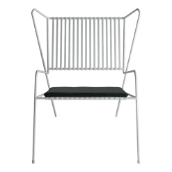 Chaise lounge en acier blanc et coussin d'assise noir Capri Easy - Cools Collection