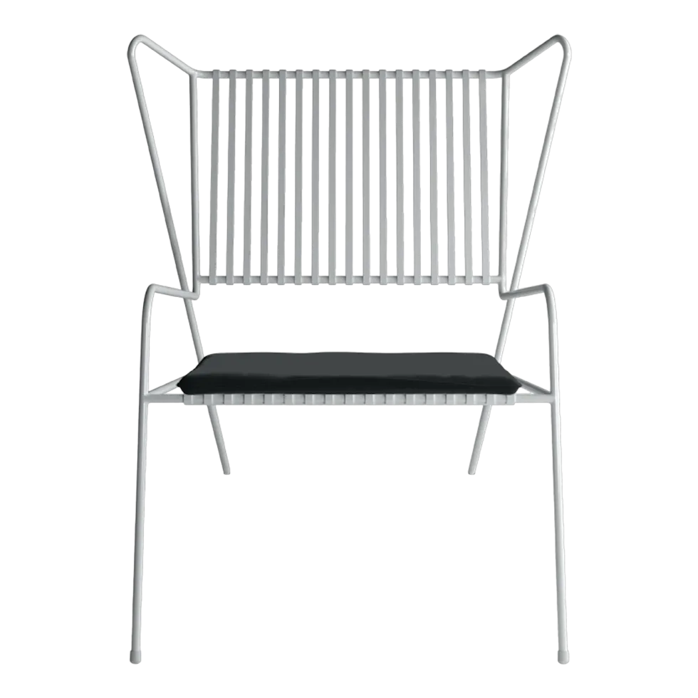 Chaise lounge en acier blanc et coussin d'assise noir Capri Easy - Cools Collection