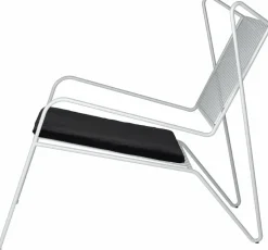 Chaise lounge en acier blanc et coussin d'assise noir Capri Easy - Cools Collection