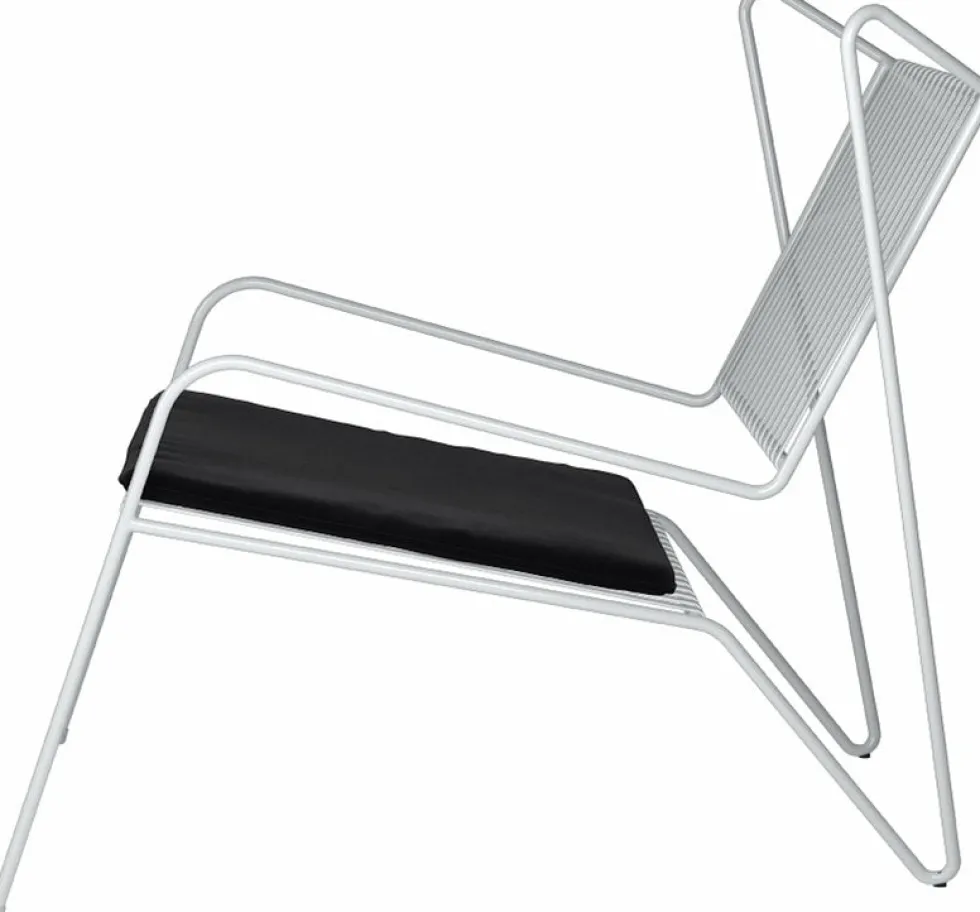 Chaise lounge en acier blanc et coussin d'assise noir Capri Easy - Cools Collection