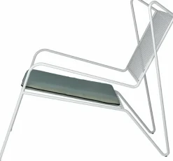 Chaise lounge en acier blanc et coussin d'assise opal Capri Easy - Cools Collection