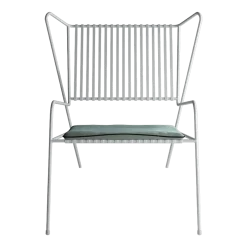 Chaise lounge en acier blanc et coussin d'assise opal Capri Easy - Cools Collection
