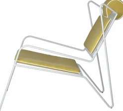 Chaise lounge en acier blanc et coussins jaunes Capri Easy - Cools Collection