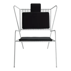 Chaise lounge en acier blanc et coussins noirs Capri Easy - Cools Collection
