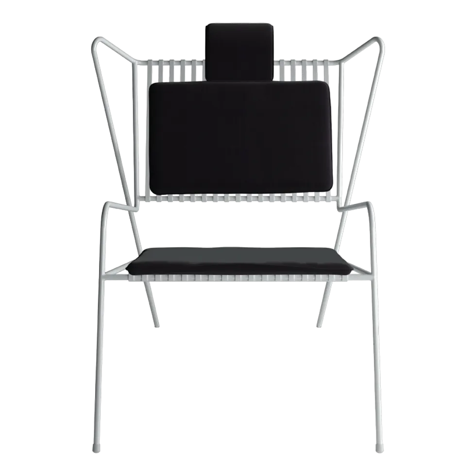Chaise lounge en acier blanc et coussins noirs Capri Easy - Cools Collection
