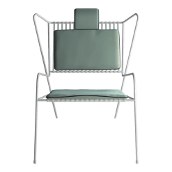 Chaise lounge en acier blanc et coussins opal Capri Easy - Cools Collection