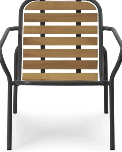 Chaise lounge en acier et bois noir Vig Robinia - Normann Copenhagen